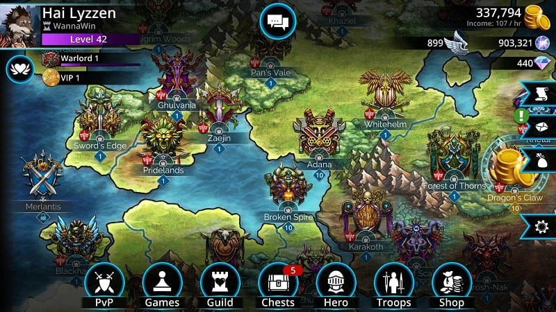 Gems of War mod apk miễn phí