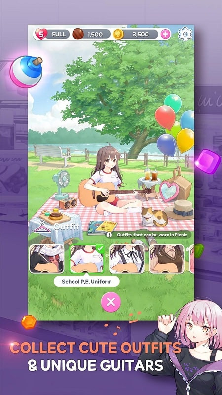 Matching Candies in Guitar Girl Match 3