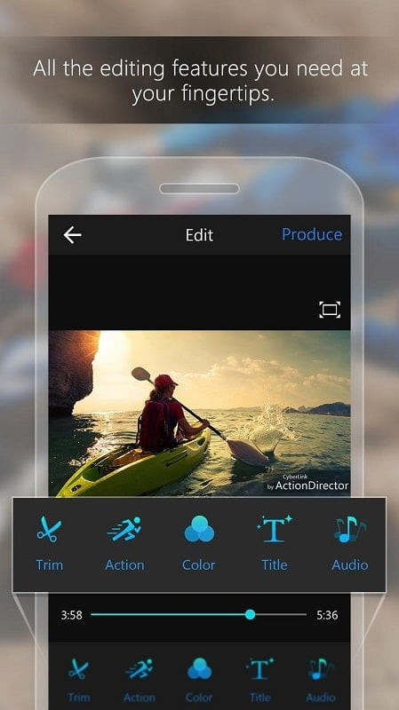 ActionDirector Video Editor MOD APK Interface