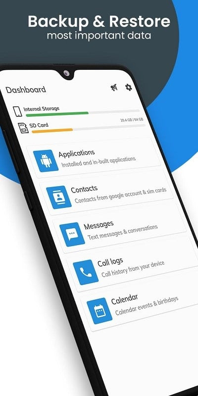 All Backup & Restore MOD APK Interface