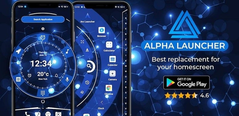 Giao diện Alpha Hybrid Launcher 4D theme