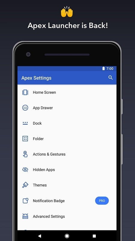 Giao diện Apex Launcher MOD