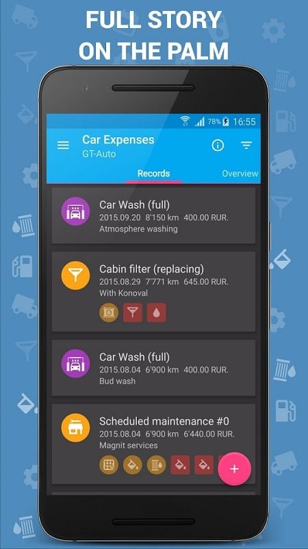 Giao diện Car Expenses Manager Pro