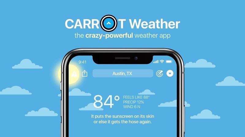 Giao diện CARROT Weather