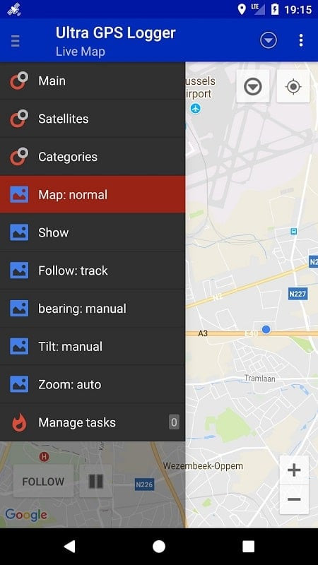 Data sharing interface in Ultra GPS Logger