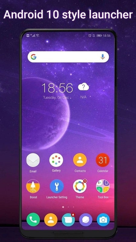 Cool Q Launcher interface for Android 10 Mod