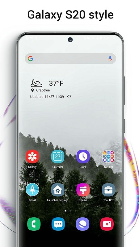 Cool S20 Launcher Galaxy OneUI MOD APK interface