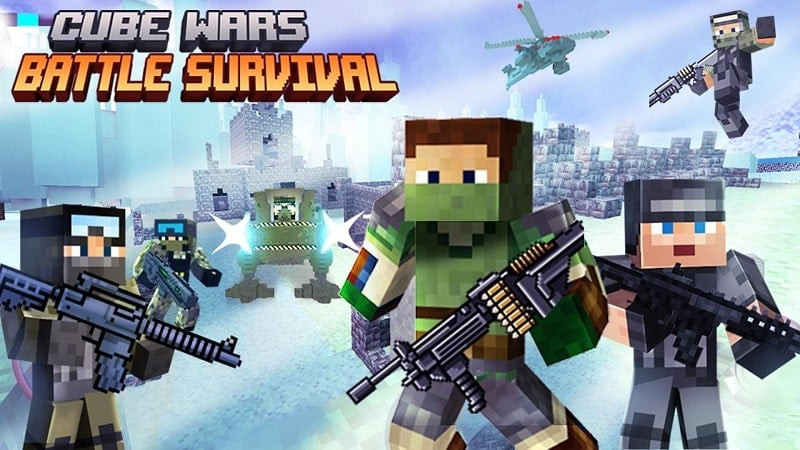 Giao diện game Cube Wars Battle Survival MOD