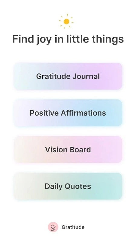 Giao diện Gratitude Self Care Journal MOD APK