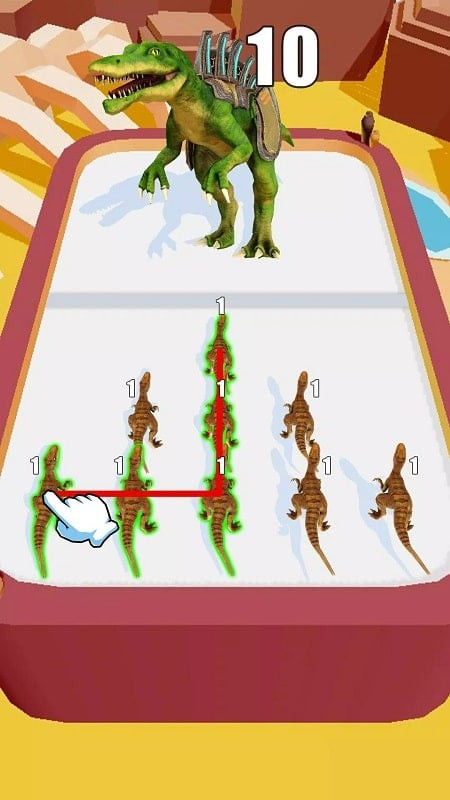 Mod menu interface in Merge Battle: 3D Dinosaur Game