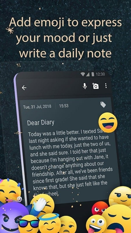 My Diary & Journal with Lock user interface