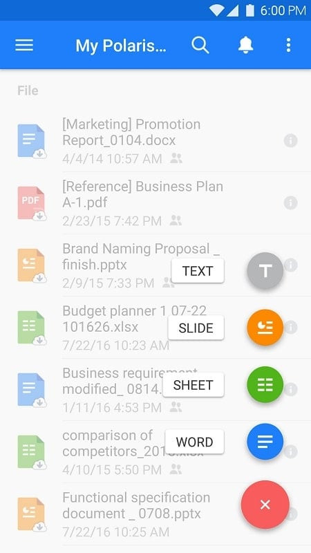 Giao diện Polaris Office MOD APK