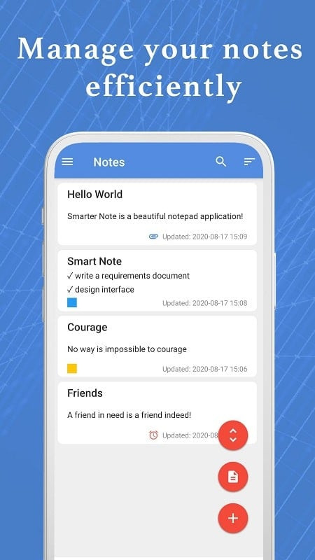 Smart Note MOD Interface