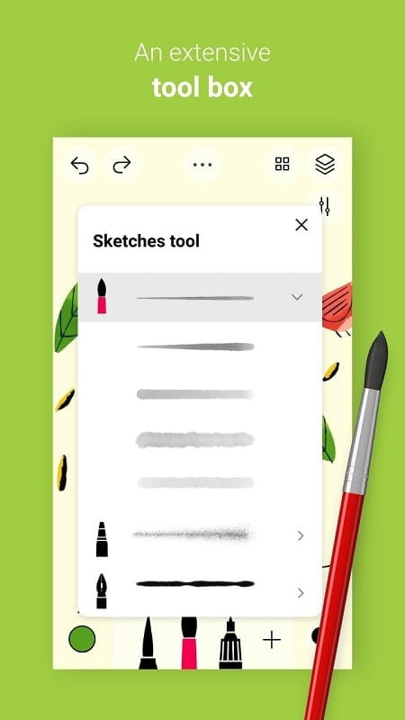 Tayasui Sketches MOD APK Interface