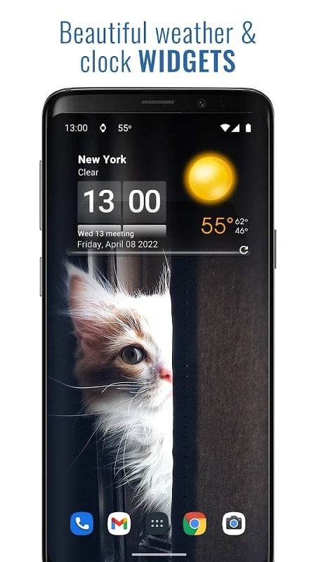 3D Sense Clock & Weather MOD APK interface with detailed information