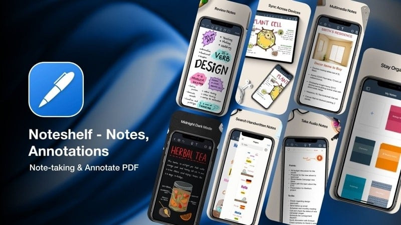 Giao diện ứng dụng Noteshelf