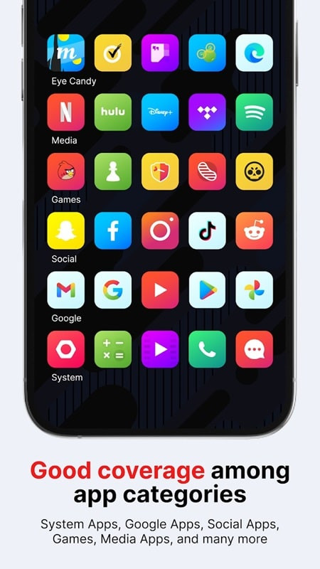 Nova Icon Pack app interface on an Android phone