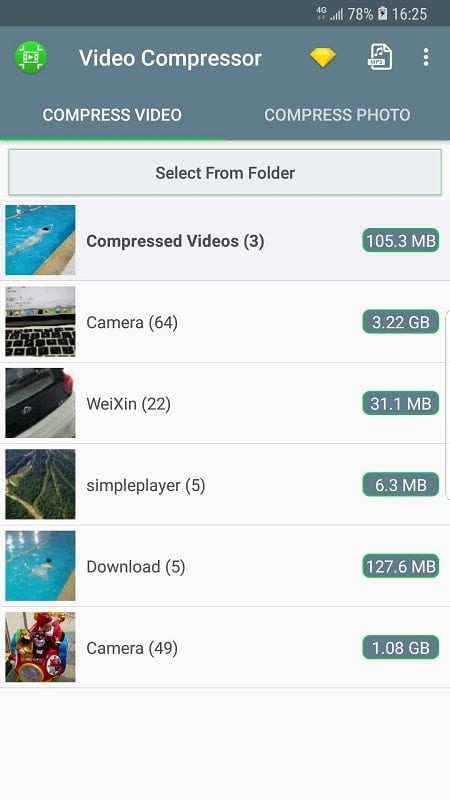 Video Compressor MOD APK Interface