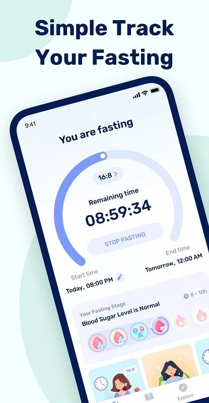 GoFasting Intermittent Fasting app screenshot