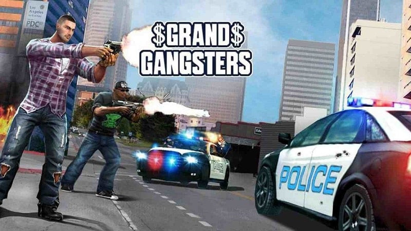 Grand Gangsters 3D - Hình ảnh nhân vật chính đứng giữa thành phố