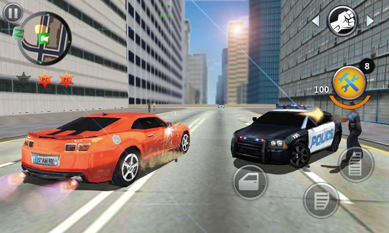 Grand Gangsters 3D MOD APK - Protagonist driving a car