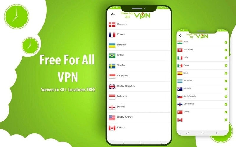 GreenVPN Mod APK features