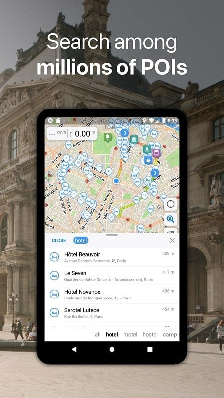 Guru Maps Pro MOD APK on Android device