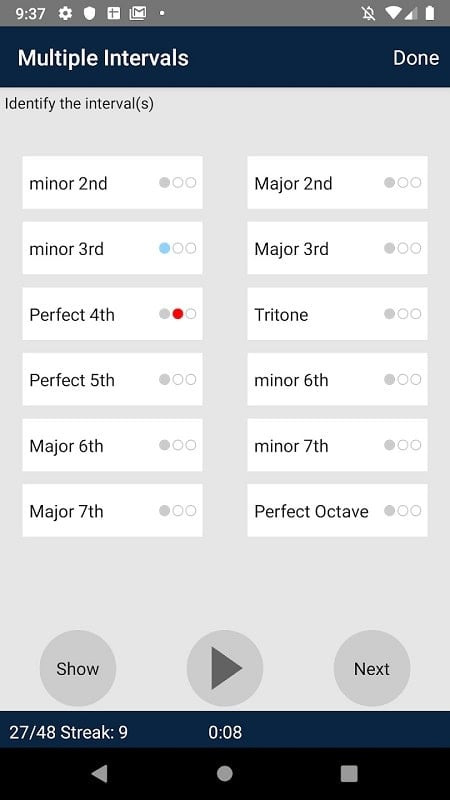 Harmonomics Ear Training app interface