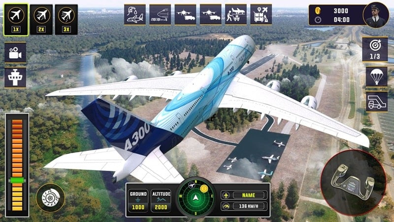 Detailed cockpit controls in Airplane Games 3D MOD