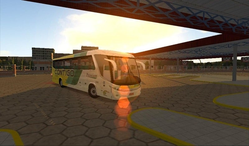 Heavy Bus Simulator MOD APK Driving Scene