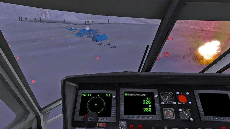 Helicopter Sim engaging enemy forces