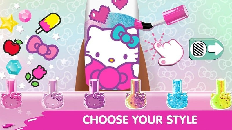 Hello Kitty Nail Salon MOD APK tools and accessories