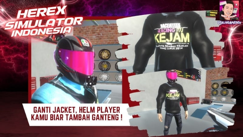 Herex Simulator Indonesia APK rider safety gear screenshot