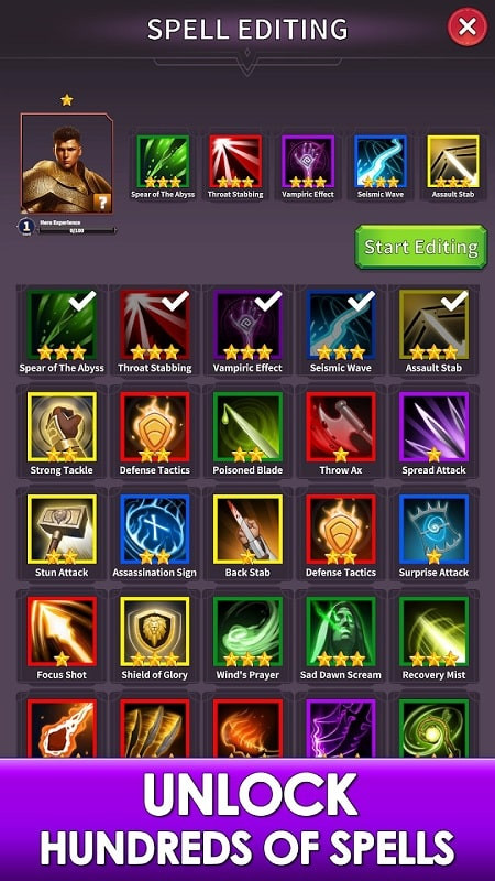 Heroes & Spells hero selection screenshot