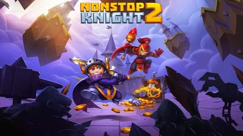 Hiệp sĩ Nonstop Knight 2 đang chiến đấu với quái vật