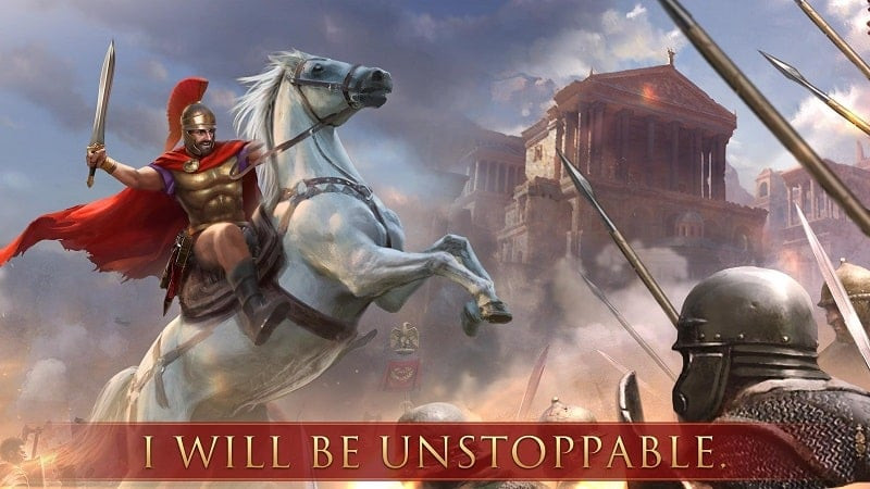 Hình ảnh game Grand War: Rome Strategy Games hiển thị quân đội đang tấn công