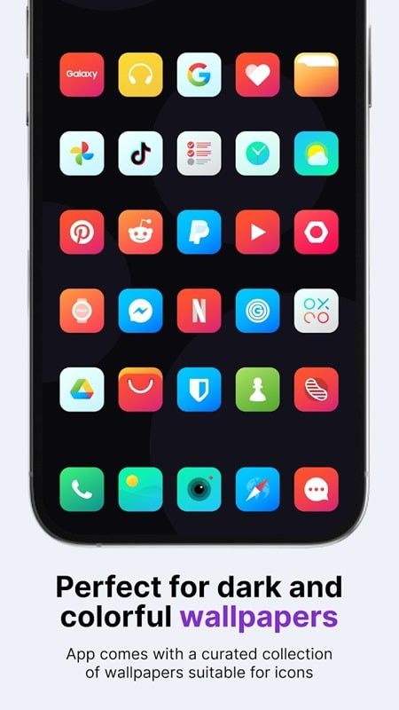 Icon options within the Nova Icon Pack app