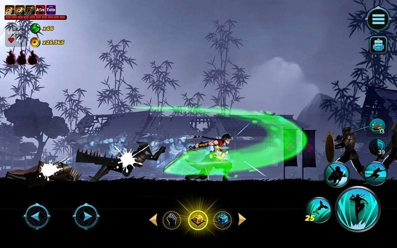 Hero's Glory: Savior gameplay screenshot showing the protagonist fighting a monster