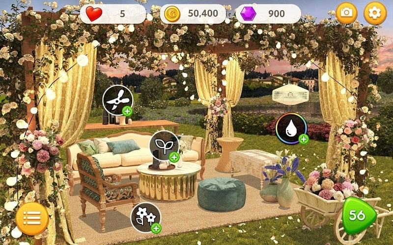 Gameplay screenshot of My Home Design: Garden Life