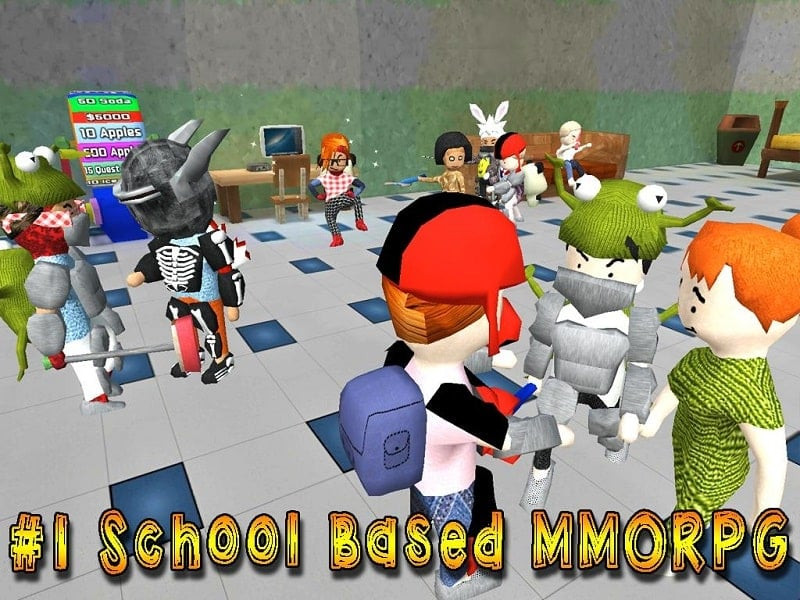 Students battling zombies in School of Chaos