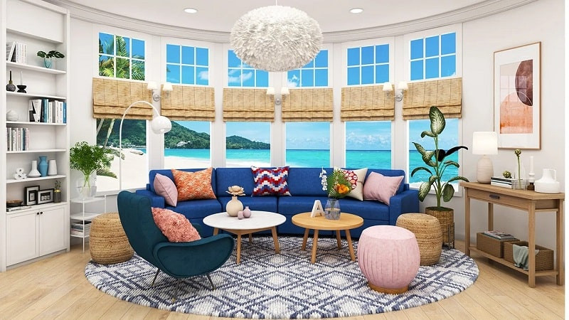 Home Design: Caribbean Life in-game furniture selection