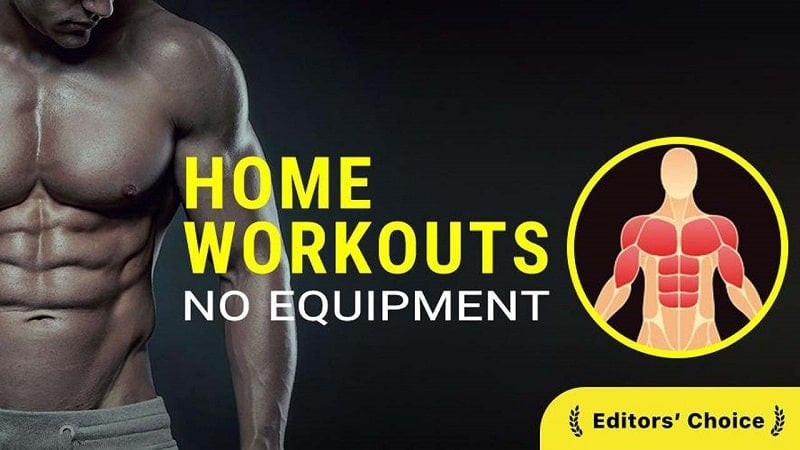 Home Workout app interface showing workout exercises