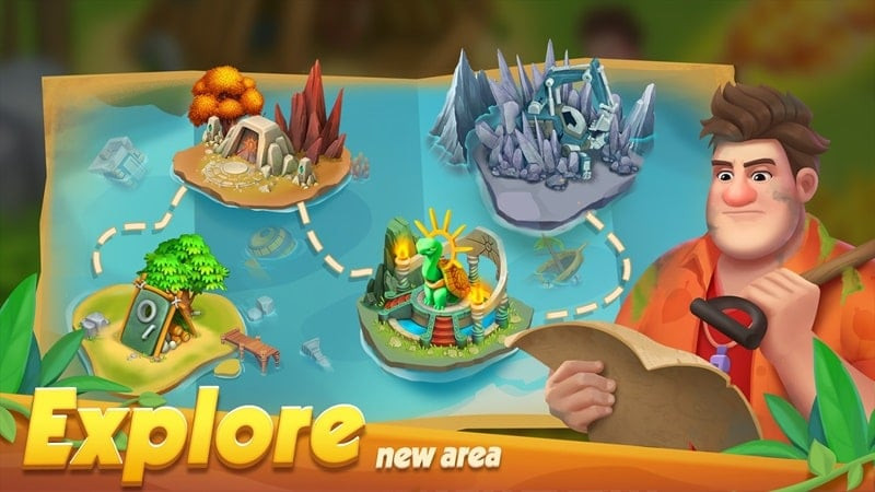 Horizon Island APK screenshot showing buildings