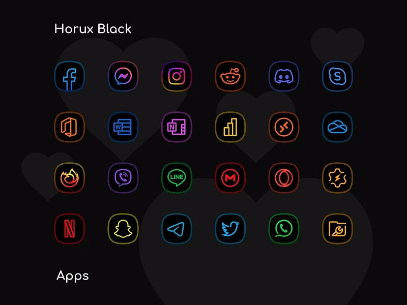 Horux Black Icon Pack Detail