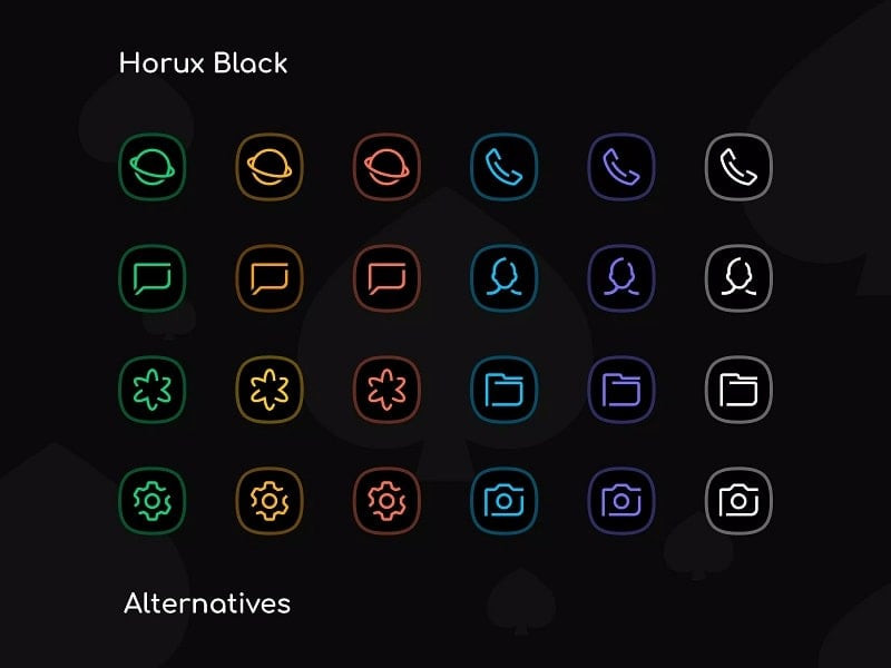 Horux Black Icon Pack Variety