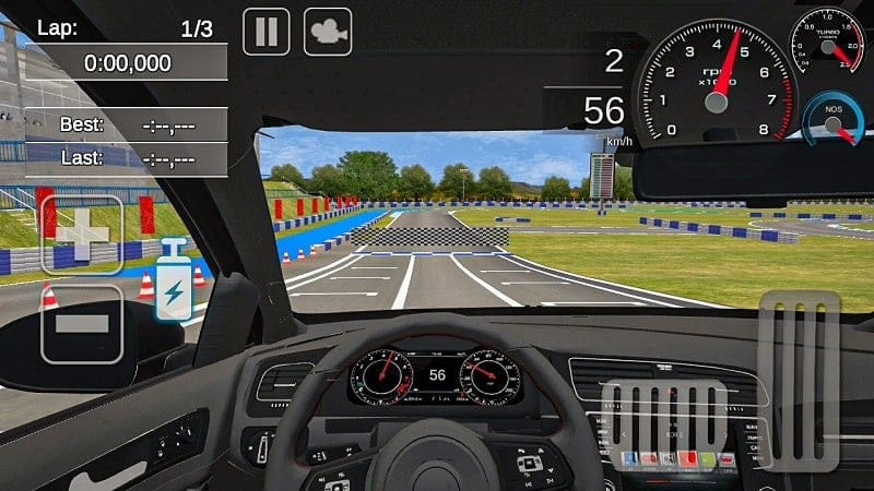 Fast Lap Racing in-game speedometer