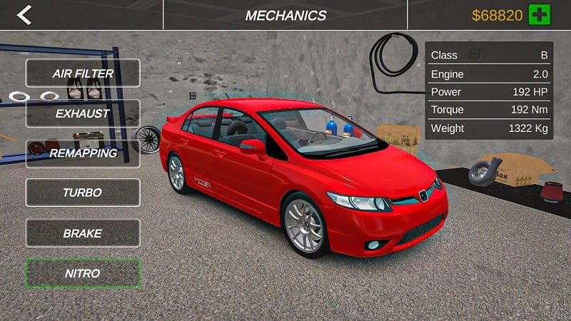 Fast Lap Racing car selection screenshot