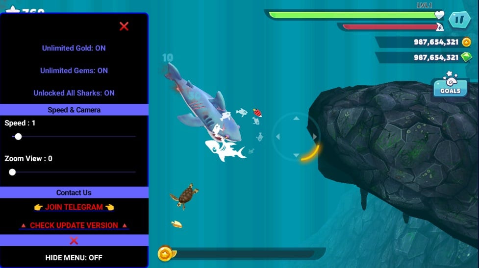 Hungry Shark Evolution Mod Menu Screenshot