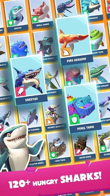 Hungry Shark Heroes MOD APK Sharks