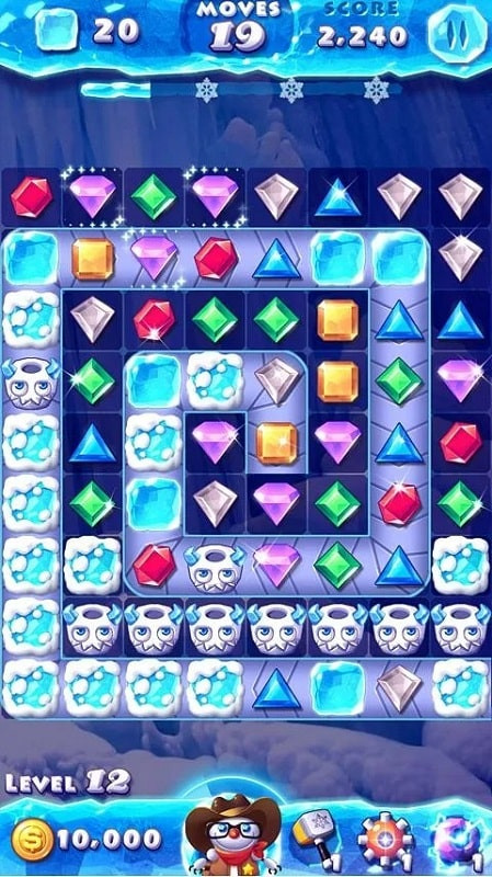 Ice Crush MOD APK screenshot showing rewards